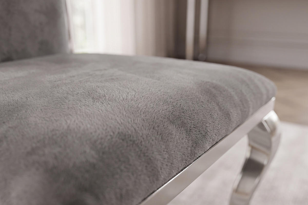 ESSZIMMERSTUHL MORA Grau Velvet (1er-Set) - Grau, Textil (48/109/57cm) - KAWOLA