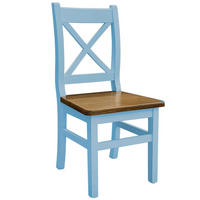 KREUZSTUHL Holz Blau, Farbe Eiche - Eichefarben, Holz (46/97/47cm)