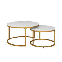 COUCHTISCH-SET Montreal Weiß/Gold 77 x 40 cm 2 Teile - Goldfarben/Weiß, Holzwerkstoff (40/77/40cm) - Vicco
