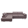 ECKSOFA VEMO EDGE Links Hellrosa Velour-Stoff mit Bettkasten und Schlaffunktion - Pink, Textil (200/270cm) - Barchello