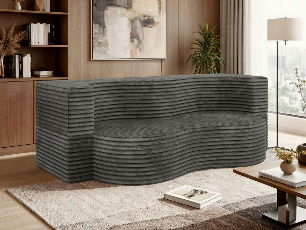 DVOJMIESTNA POHOVKA SANOA 2 - Sivá Manšester - sivá, textil (200/68/100cm) - MKS