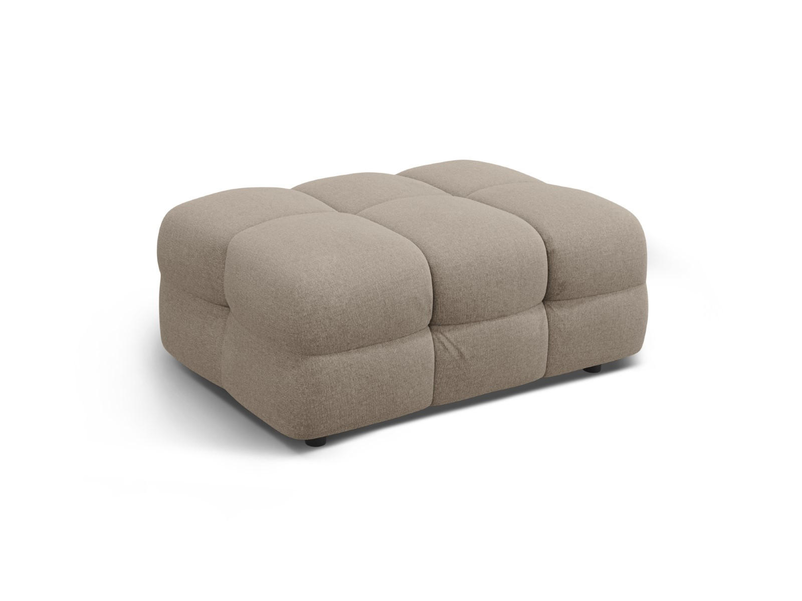POUF Kendal aus strukturiertem Stoff dunkelbeige - Mokka, Textil (72/45/104cm) - Micadoni