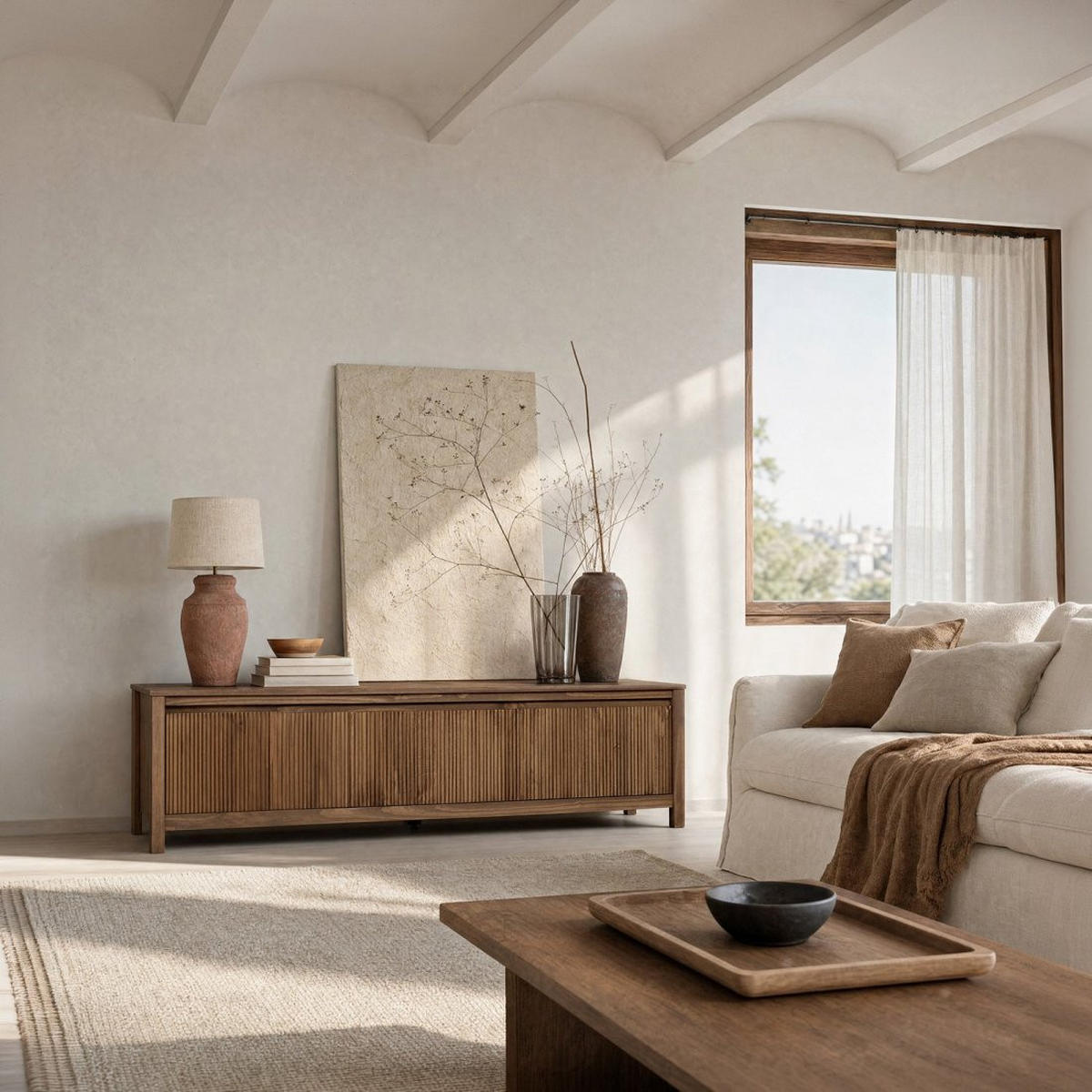 TV-ELEMENT Hanne Walnuss 180 cm x 48 cm - Walnussfarben, Holz (180/48/39cm) - Klast Home