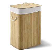 WÄSCHEKORB Curly 72 L natur - Naturfarben, Holz (40/60/30cm) - Juskys