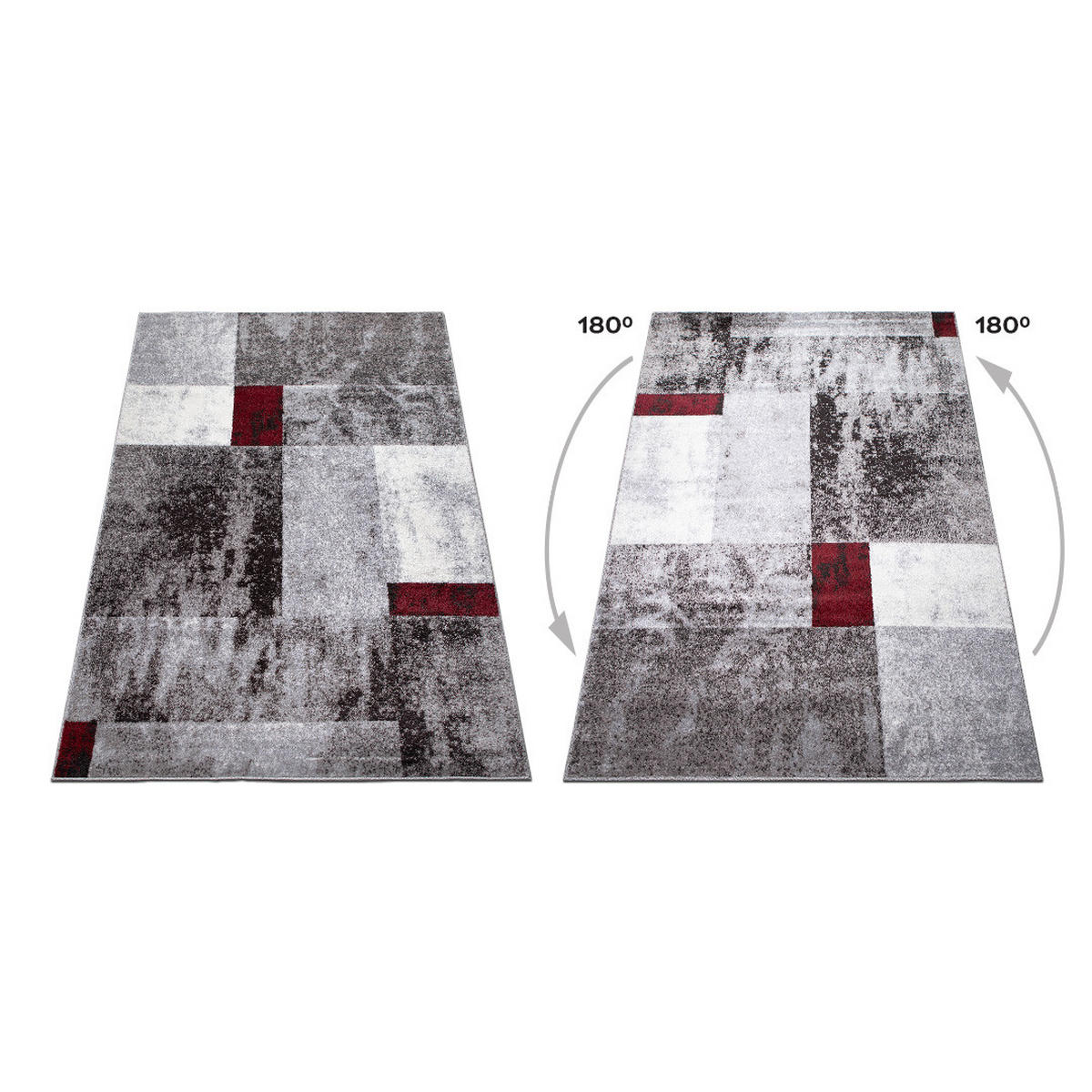 LÄUFER 67/620 cm Phoenix-6042  - Rot/Grau, Design, Kunststoff/Textil (67/620cm) - Novel