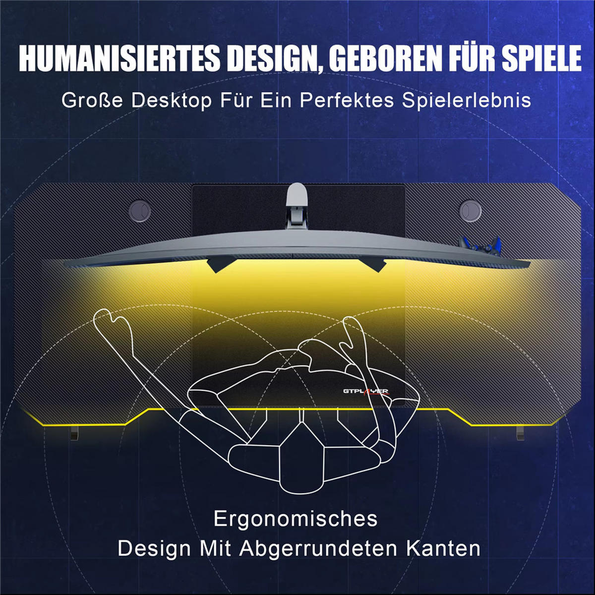 GAMINGTISCH 120/60/74 cm Kohlefaser Oberfläche Schwarz PC Tisch - Schwarz, Metall (60/1210/74cm) - Kaket