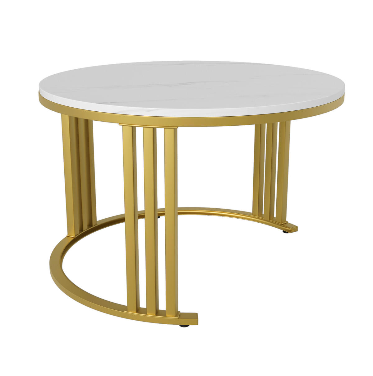COUCHTISCH-SET aus MDF 70x70x46 und 50x50x40 cm Weiß mit 2 Schubladen - Weiß, Holzwerkstoff (70/70/46cm) - IVMEU
