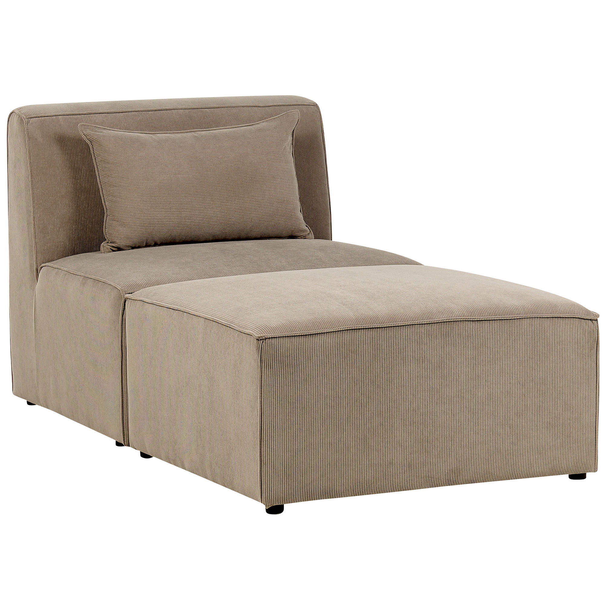 CHAISELOUNGE Cord taupe Lemvig - Ecru, Textil (83/41/166cm) - Beliani