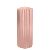 RILLEN KERZEN Lachs 200 x Ø 80 mm, 4 Stück - Koralle, Paraffin (8/20/20cm) - Wiedemann Kerzen