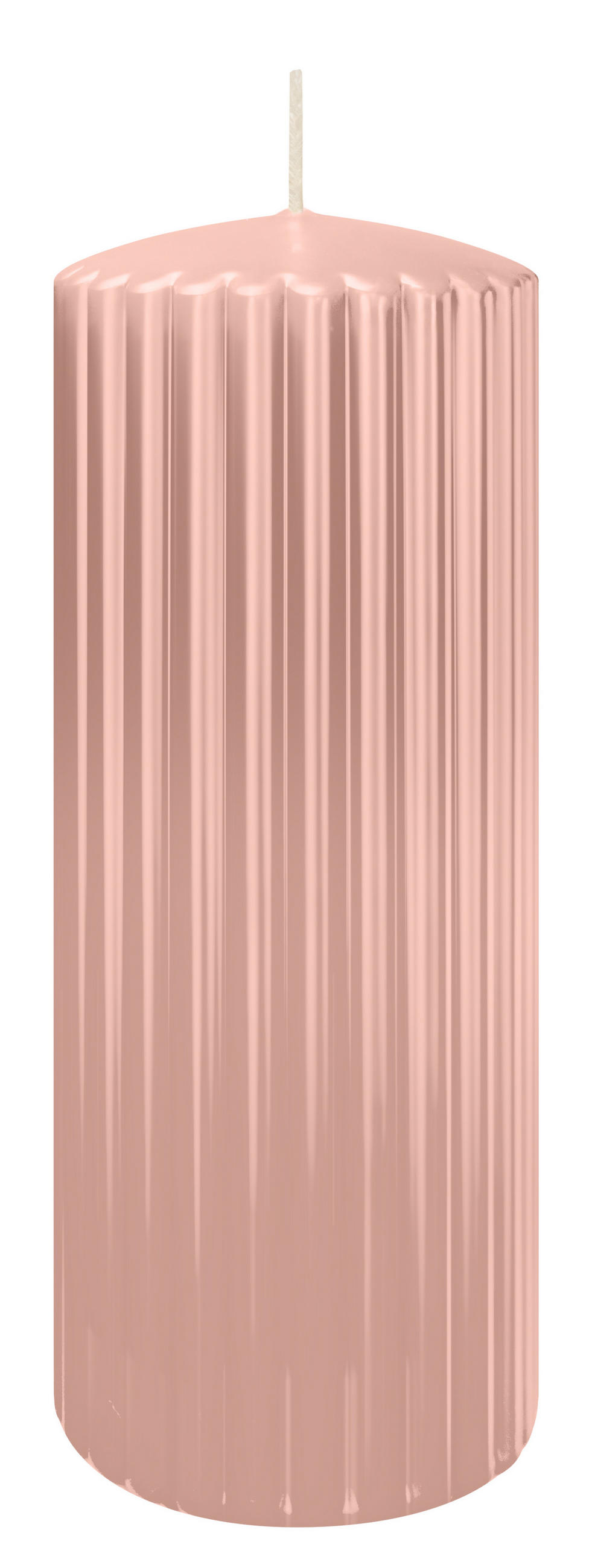 RILLEN KERZEN Lachs 200 x Ø 80 mm, 4 Stück - Koralle, Paraffin (8/20/20cm) - Wiedemann Kerzen