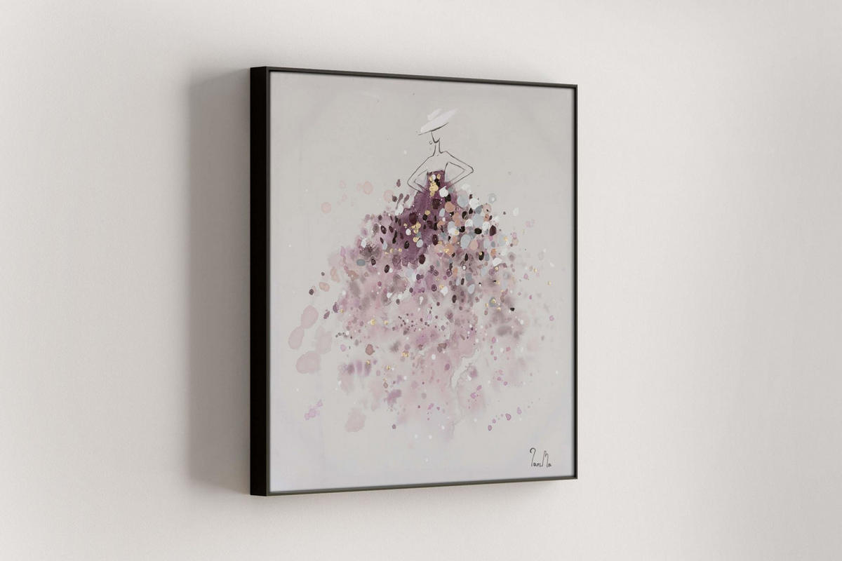 ACRYLBILD HANDGEMALT 60/60 cm - Pink, Holz/Textil (60/60cm) - KUNSTLOFT
