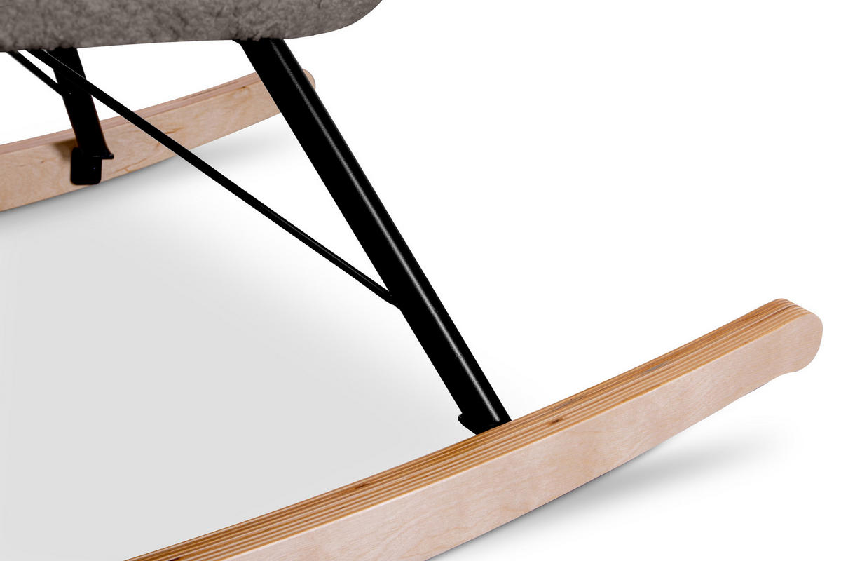 SCHAUKELSESSEL ADDUCTI breiter Sitz für mehr Komfort, Braun - Eichefarben/Braun, Holz/Textil (75/94/112cm) - KONSIMO®