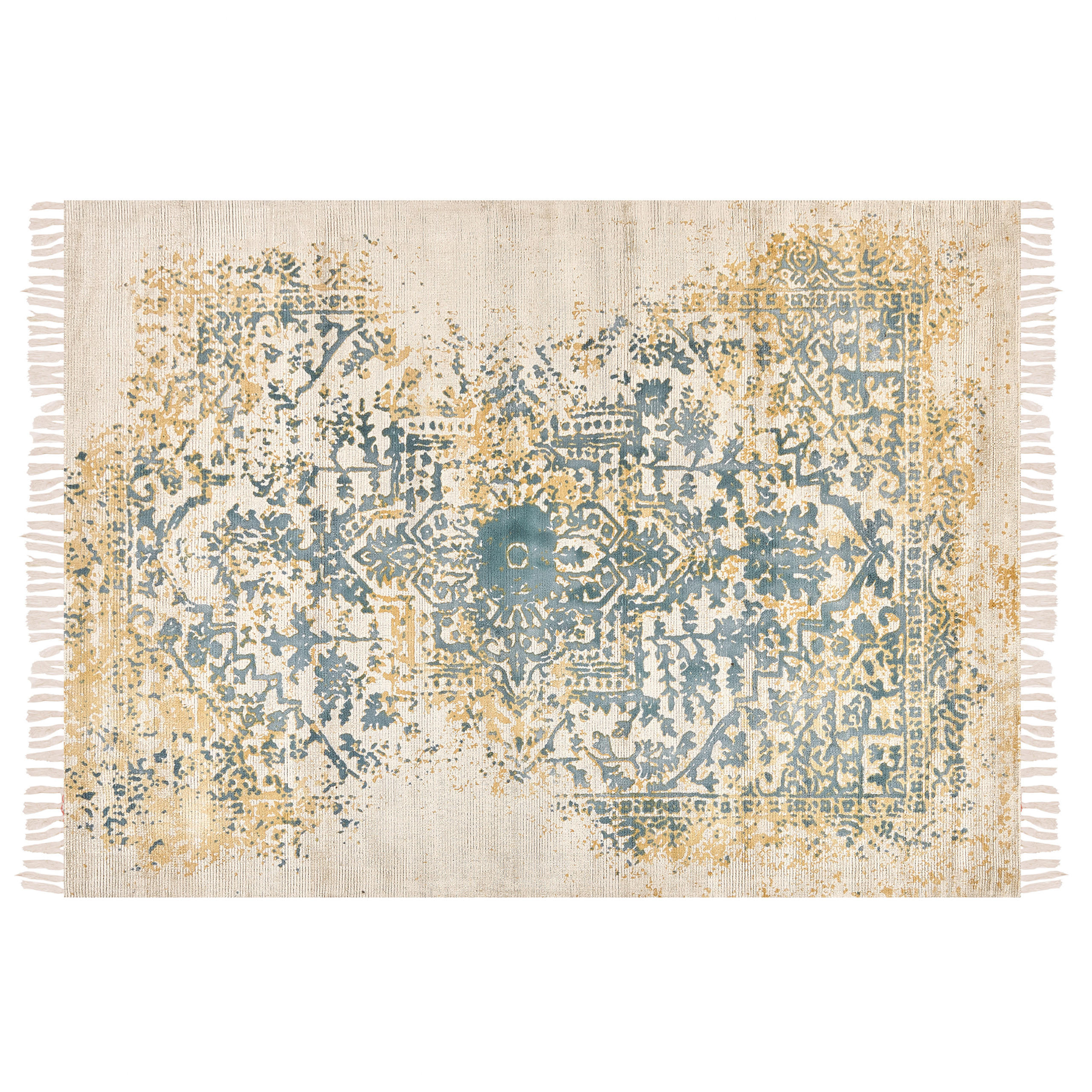 VINTAGE-TEPPICH Boyali 200/140 cm - Grün, Naturmaterialen (140/200cm) - Beliani