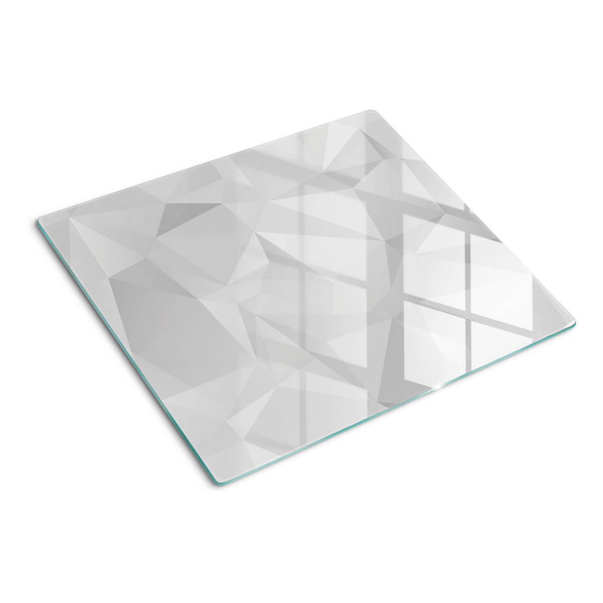 GLASPLATTE 60x52 cm Abstrakte Dreiecke - Weiß, Glas (60/0.4/52cm) - TULUP