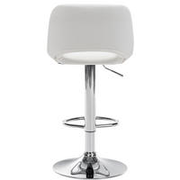 BARHOCKER Campus Kunstleder chrom weiß - Chromfarben/Weiß, Kunststoff/Metall (42/107/46cm) - TPFLiving