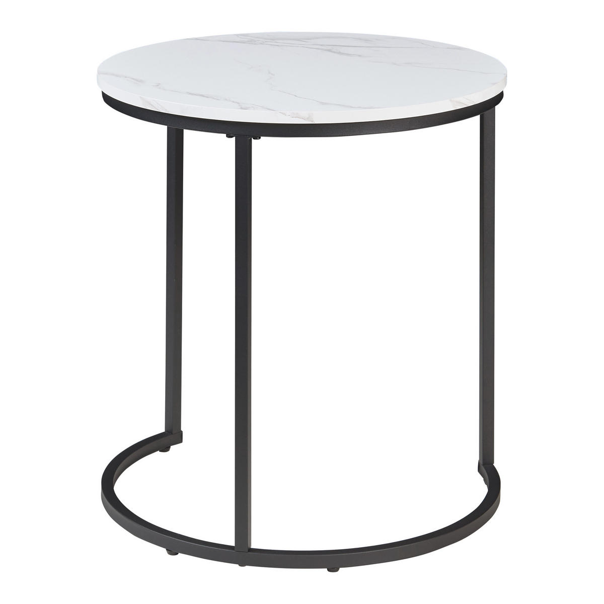 BEISTELLTISCH-SET 3 TLG. Ulricehamn - Schwarz/Weiß, Holzwerkstoff/Metall (56.5/56.5/60cm) - [en.casa]