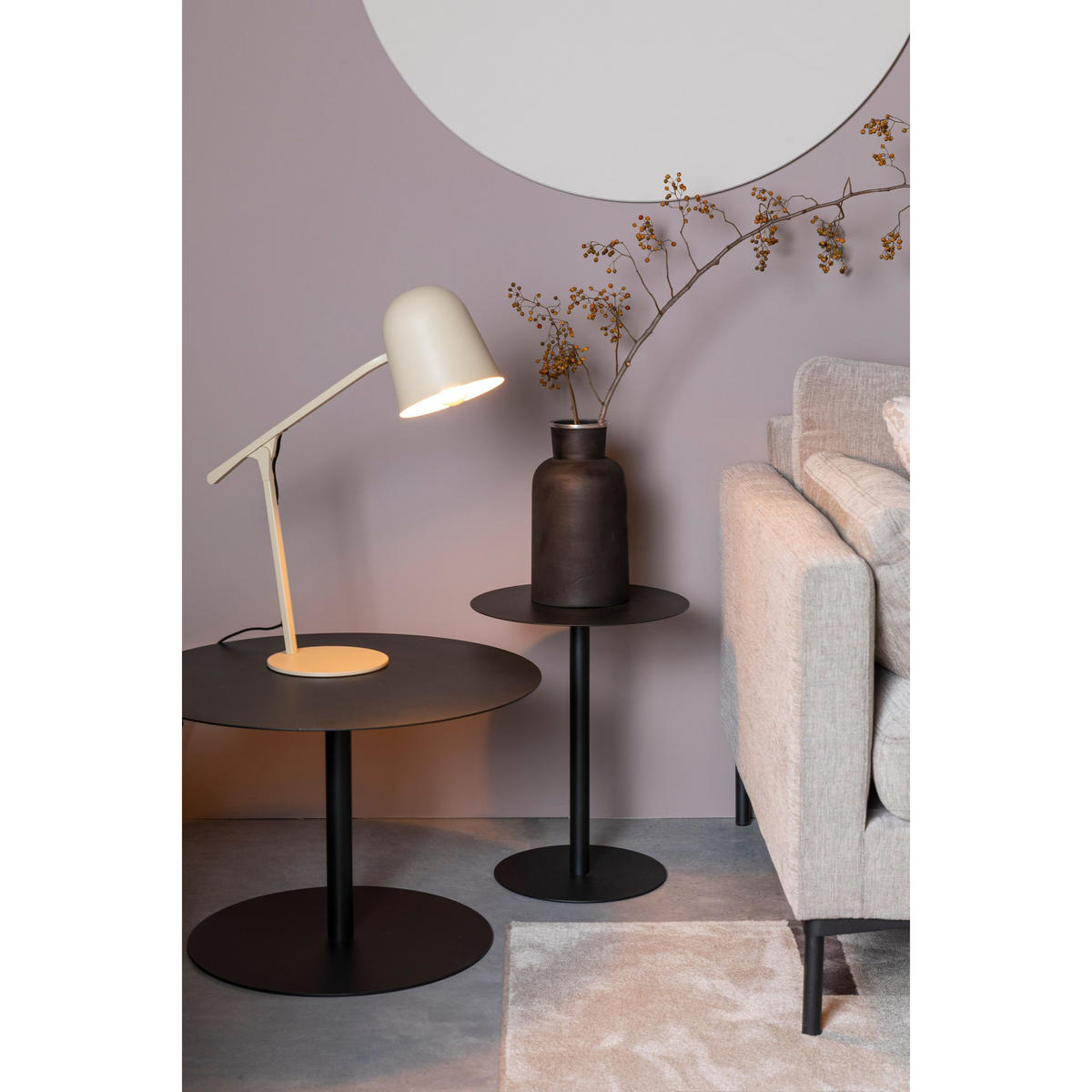COUCHTISCH Snow Rund 60 cm Schwarz - Schwarz, Metall (60/60/40cm) - Zuiver
