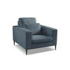 SESSEL Chenille Stoff Blau - Blau/Schwarz, Holzwerkstoff/Textil (93/88/105cm) - Makamii