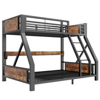 ETAGENBETT 90/140/200 cm mit LED, DE-41604, in Schwarz - Schwarz, Metall (140/200cm) - ComfortXL