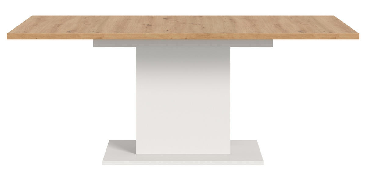 ESSTISCH weiß, Eiche Artisan, Küchentisch ausziehbar 150 - 190 cm - Weiß/Eiche Artisan, Holzwerkstoff/Metall (150/90/76cm) - Inn.Furn