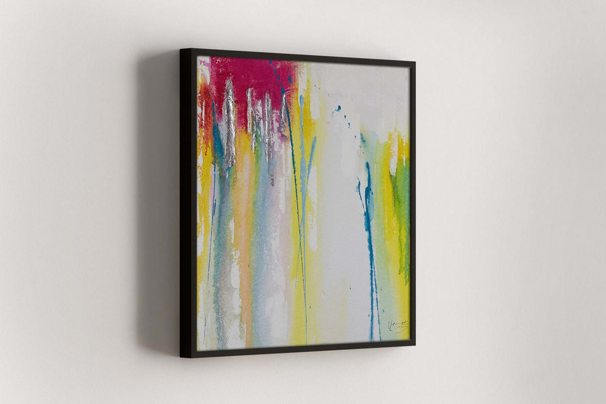 ACRYLBILD HANDGEMALT 50/50 cm - Multicolor, Holz/Textil (1/50cm) - KUNSTLOFT