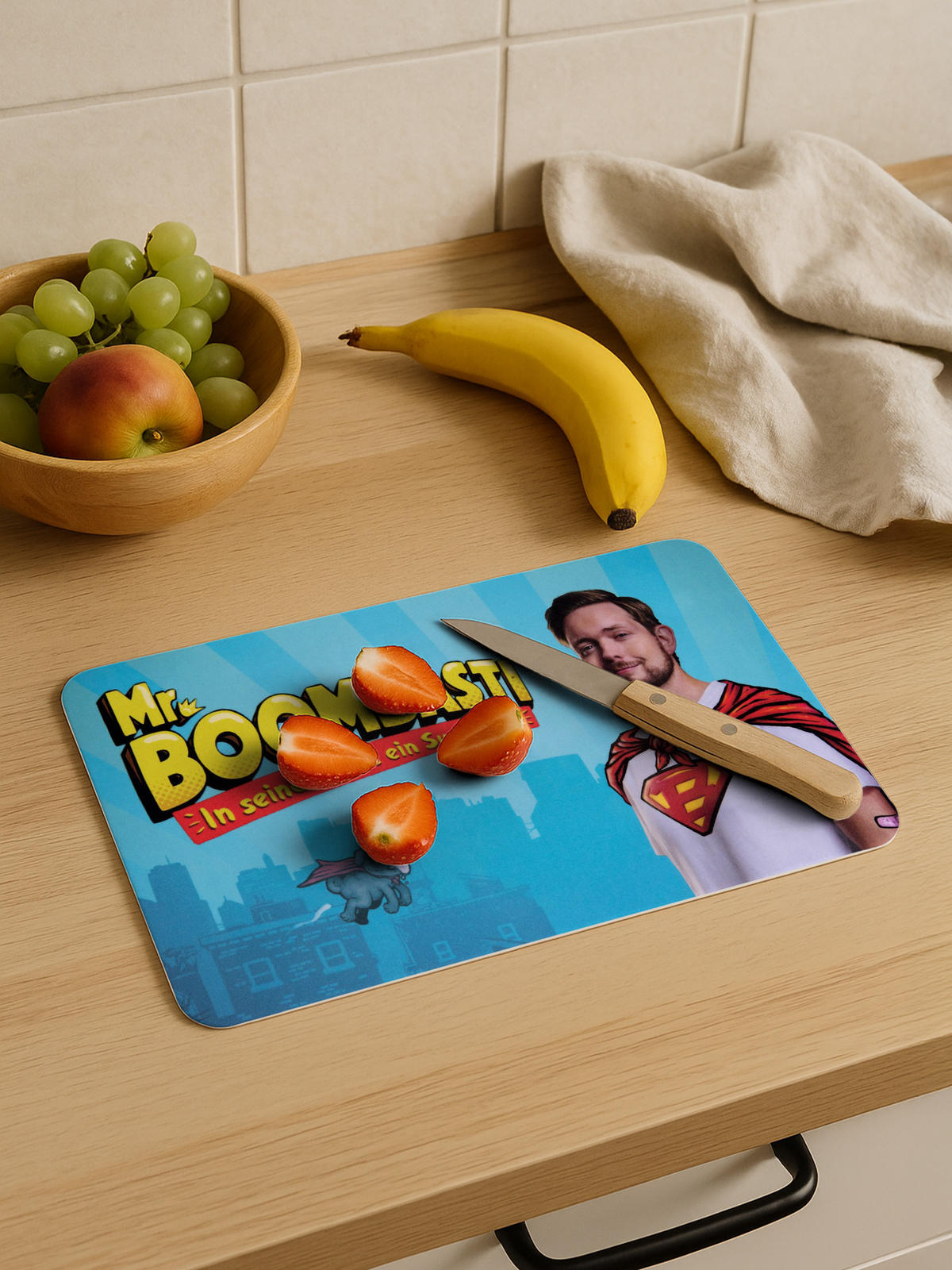 BRETTCHEN Bastian Bielendorfer Mr. Boombasti Blau 14,5 x 23,5 cm - Blau, Kunststoff (14.5/23.5cm) - United Labels