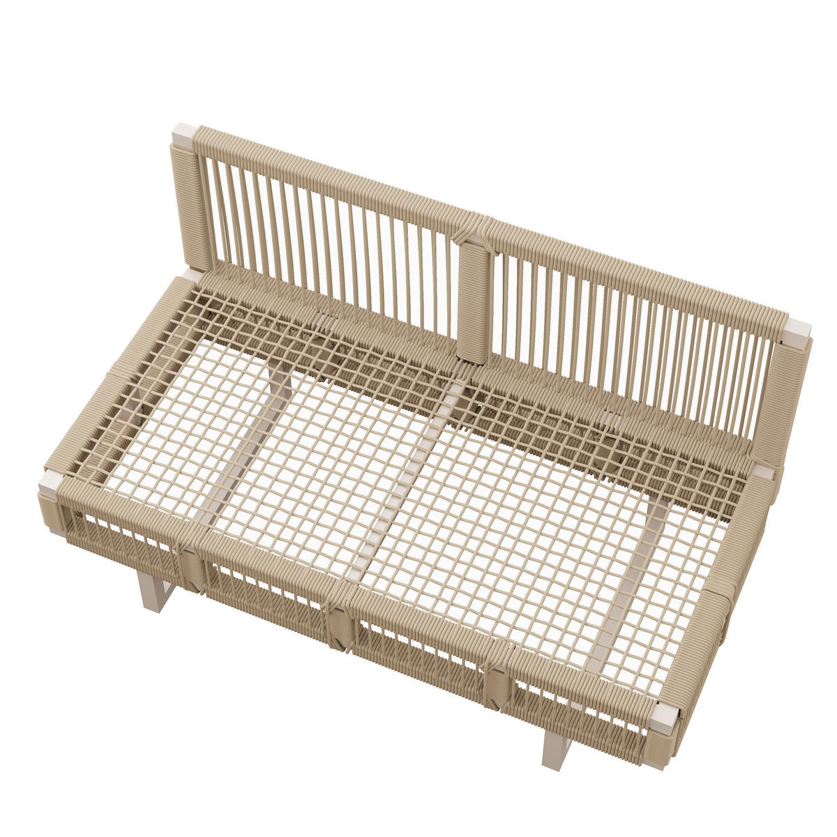 LOUNGEGARNITUR aus Eisen 225x167x81.5cm Beige mit modularem Design - Beige, Metall - Modfu