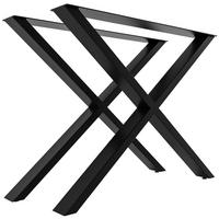 TISCHBEIN 2er Set Metall schwarz - Schwarz, Metall (8/72/70cm) - CLP