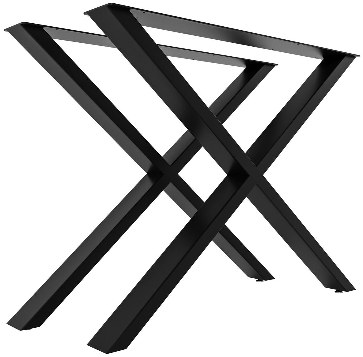 TISCHBEIN 2er Set Metall schwarz - Schwarz, Metall (8/72/70cm) - CLP
