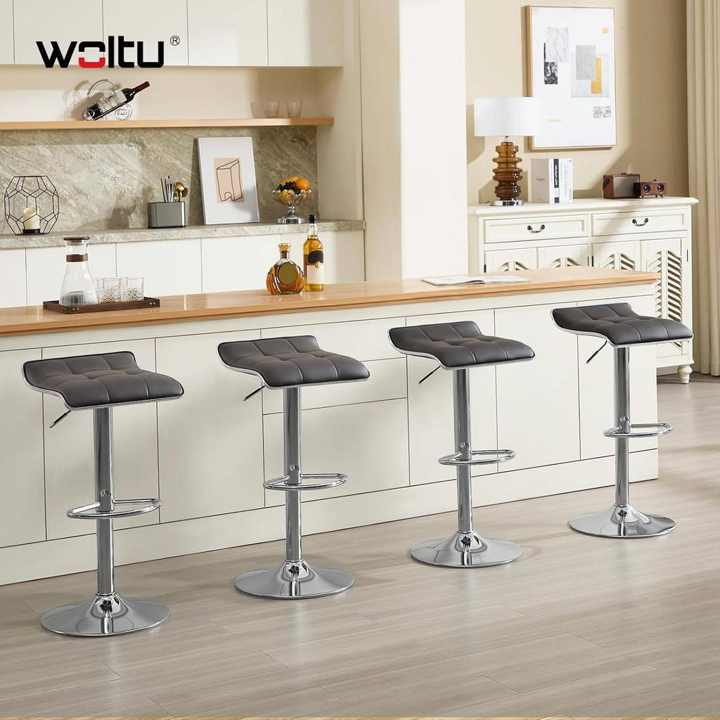 Thumbnail - Woltu Barhocker, Grau, Metall, 39x83x39 cm, Esszimmer, Barmöbel, Barhocker