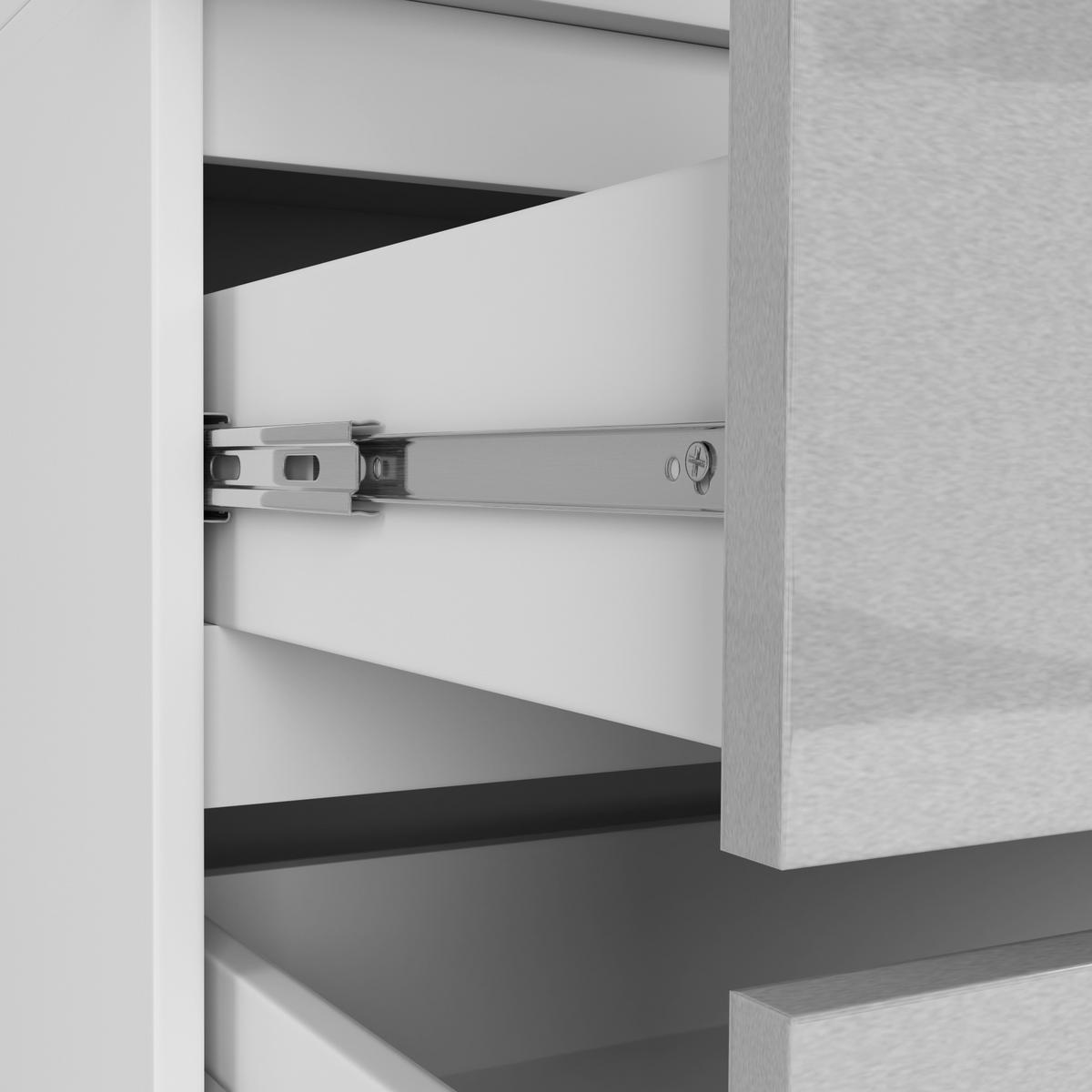 KLEIDERSCHRANK Weiß, hellgrau glanz 180x51x90 cm - Hellgrau/Weiß, Holzwerkstoff (90/180/51cm) - Akord