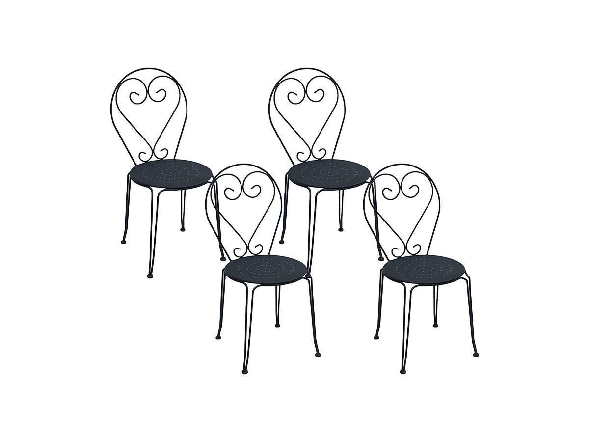 GARTENSTUHL - 43cm x 47cm - Metall - anthrazitgrau - GUERMANTES - Anthrazit, Metall (43/90/47cm) - Vente-Unique