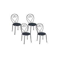 GARTENSTUHL - 43cm x 47cm - Metall - anthrazitgrau - GUERMANTES - Anthrazit, Metall (43/90/47cm) - Vente-Unique