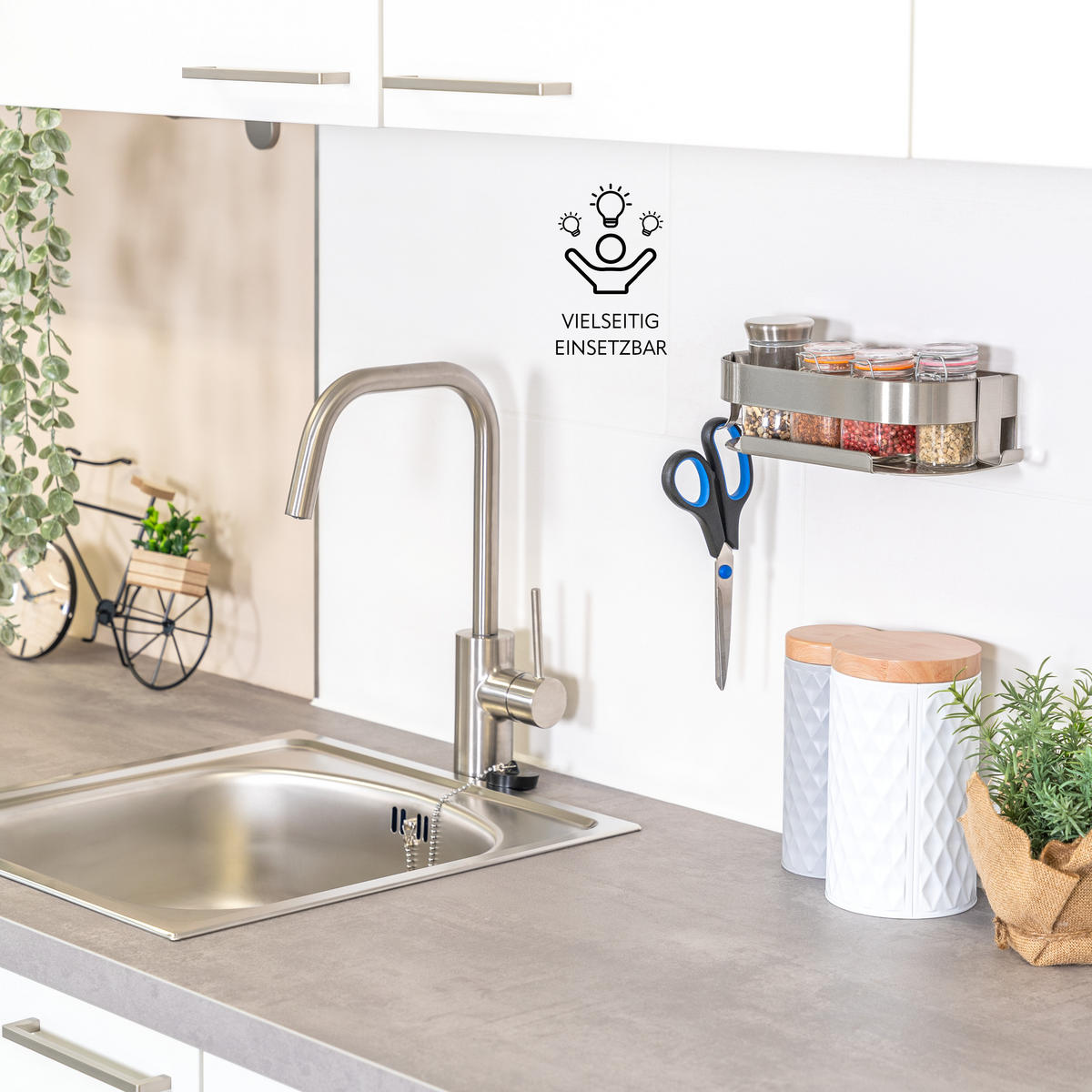 DUSCHABLAGE, mit 2-Wege-Montage, Edelstahl - Edelstahlfarben, Metall (23/6.5/10.5cm) - eluno