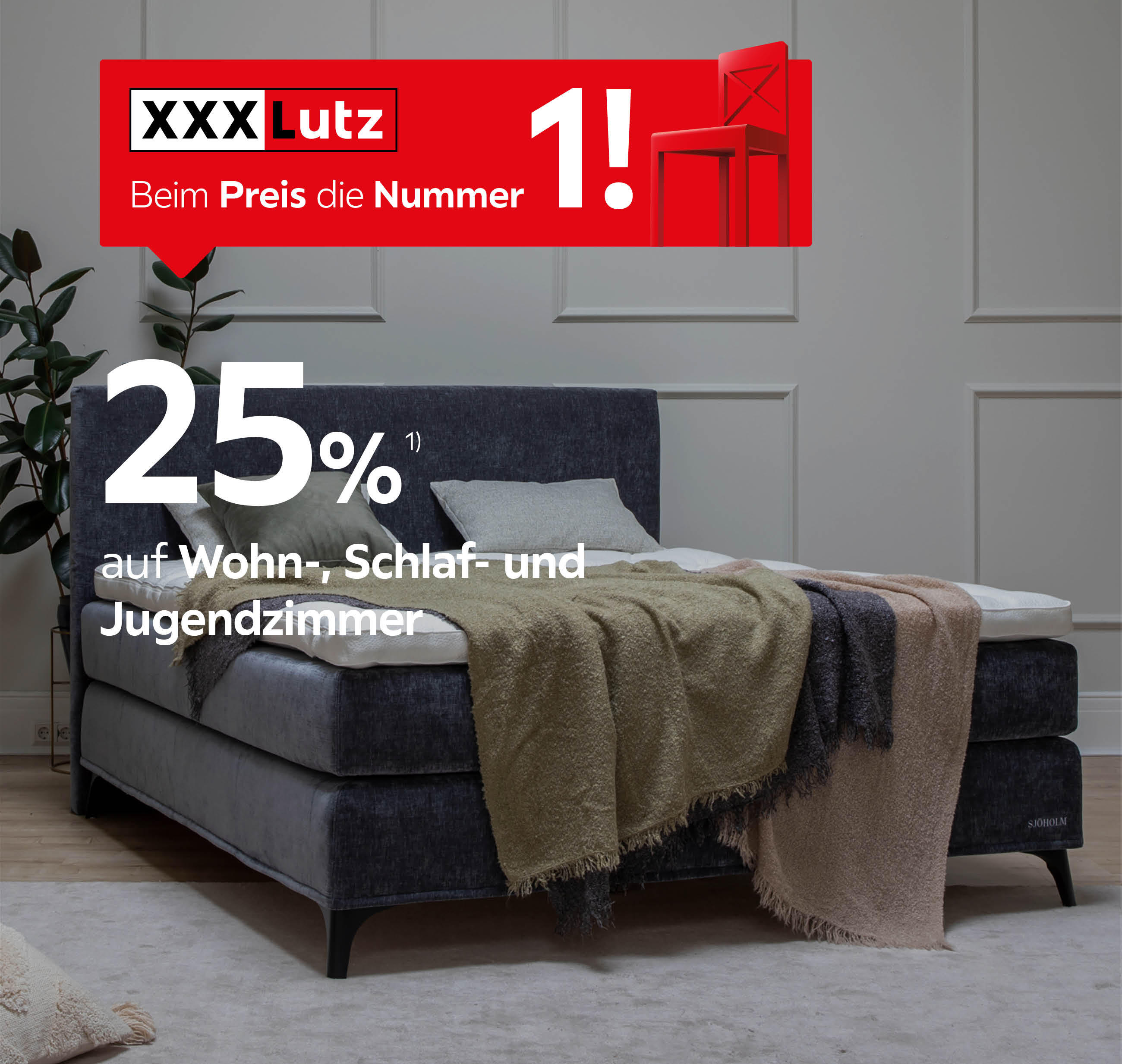 25% auf Wohn-, Schlaf- und Jugendzimmer
