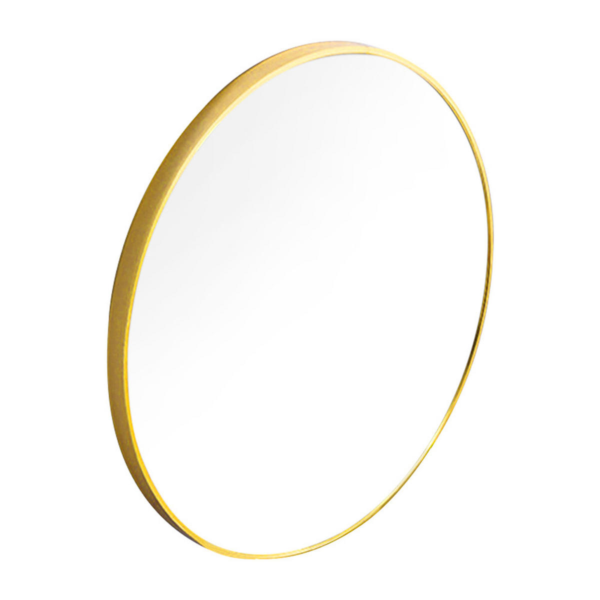 WANDSPIEGEL Rund Badezimmer mit Metallrahmen aus Glas Aluminium in Gold Rostbeständig Explosionsgeschützte Folie 50 x 50 x 2,8 cm - Goldfarben, Glas/Metall (50/2.8/50cm) - Livingandhome