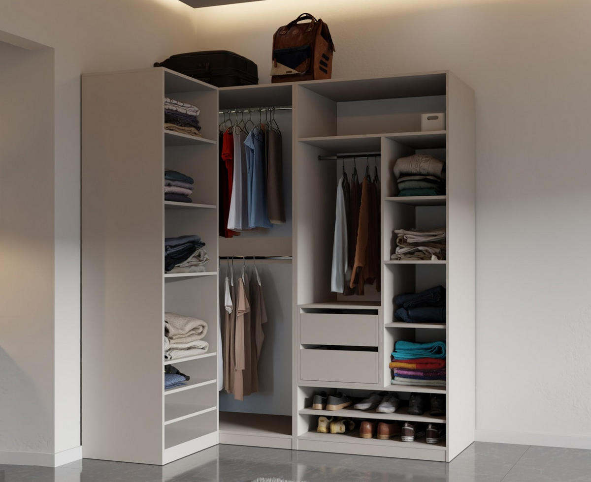 BEGEHBARER KLEIDERSCHRANK TRES F/C CASHMERE 240/206/51 cm - Kaschmir, Holzwerkstoff (240/206/51cm) - Marmex Möbel