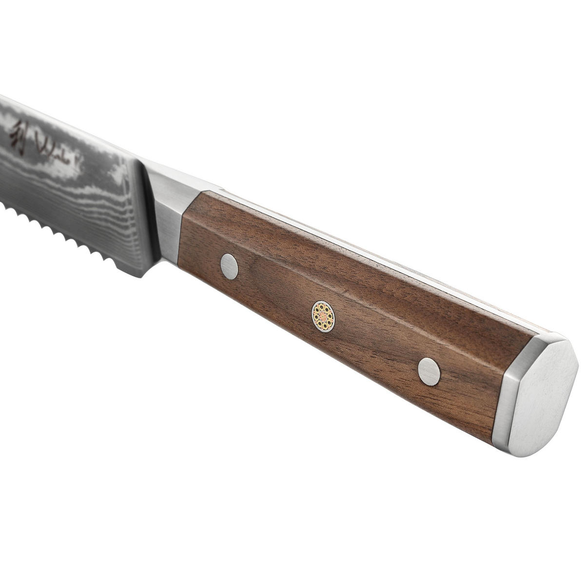 BROTMESSER 20 cm - Nussbaumfarben, Holz/Metall (33cm) - Wakoli