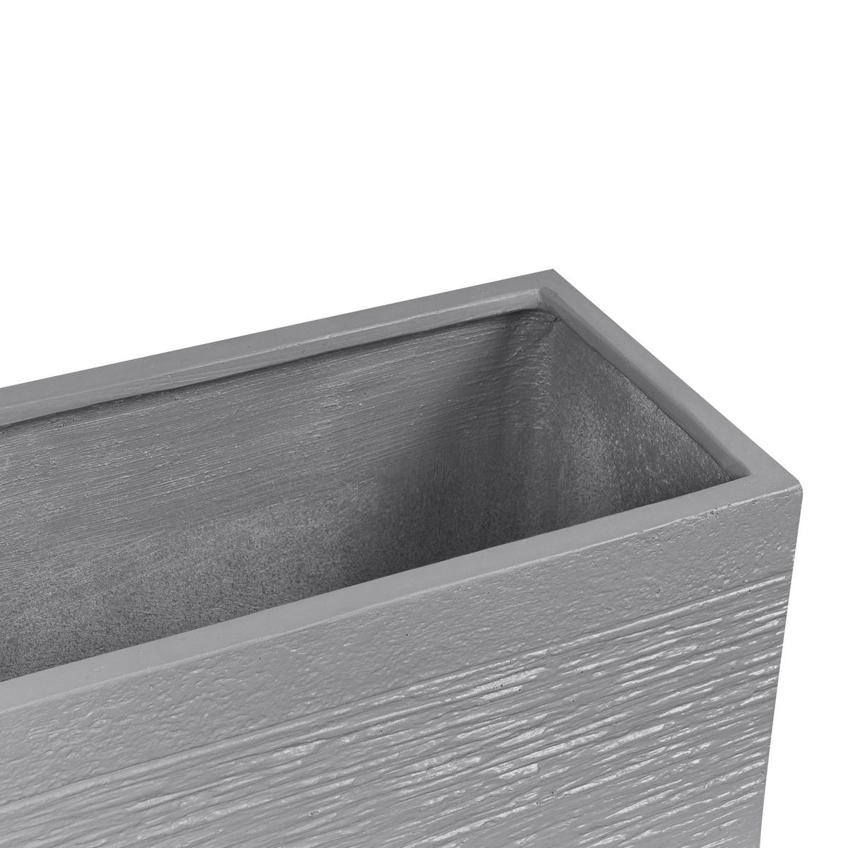 CVETLIČNI LONEC siva pravokoten 60/29/30 cm Myra - siva, naravni materiali (30cm) - Beliani