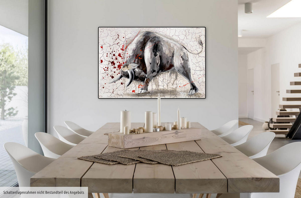 ACRYLBILD HANDGEMALT 120/80 cm - Grau, Holz/Textil (120/80cm) - KUNSTLOFT