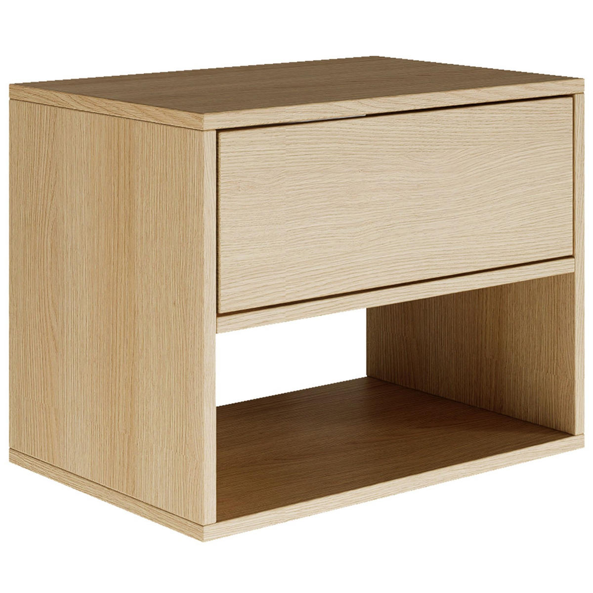 NACHTTISCH hängend Framme Eiche Holzoptik mit Fach, 50 cm - Beige, Holzwerkstoff (50/40/36cm) - Selsey