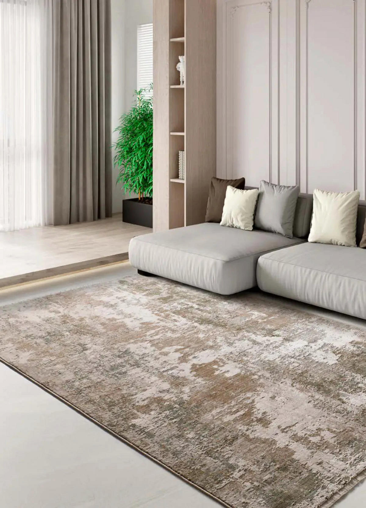 KURZFLORTEPPICH Beige / Grün Ona 200/290 cm - Beige/Grün, Naturmaterialien/Textil (200/290cm) - Atticgo