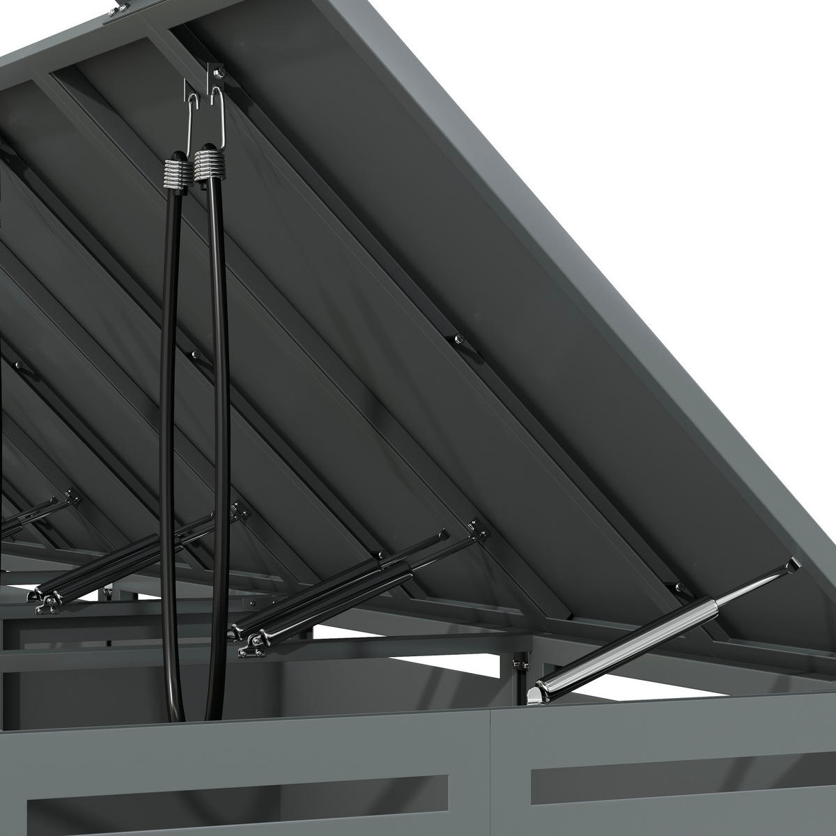 MÜLLTONNENBOX Vier Türen Holzmaserung/Grau - Braun, Metall (132/108/80cm) - ComfortXL