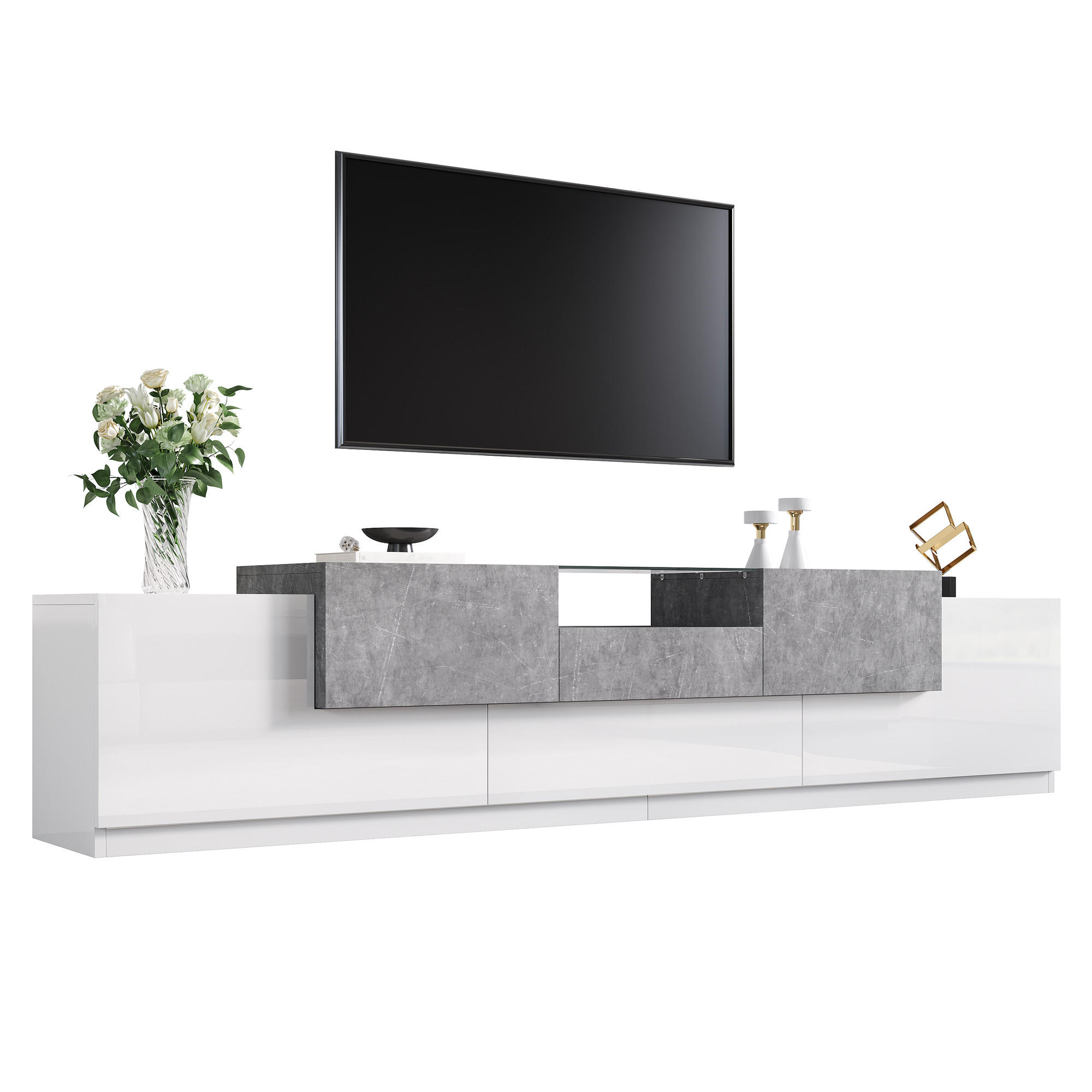 Flieks Tv-Schrank Weiß 200x48.5x33 cm