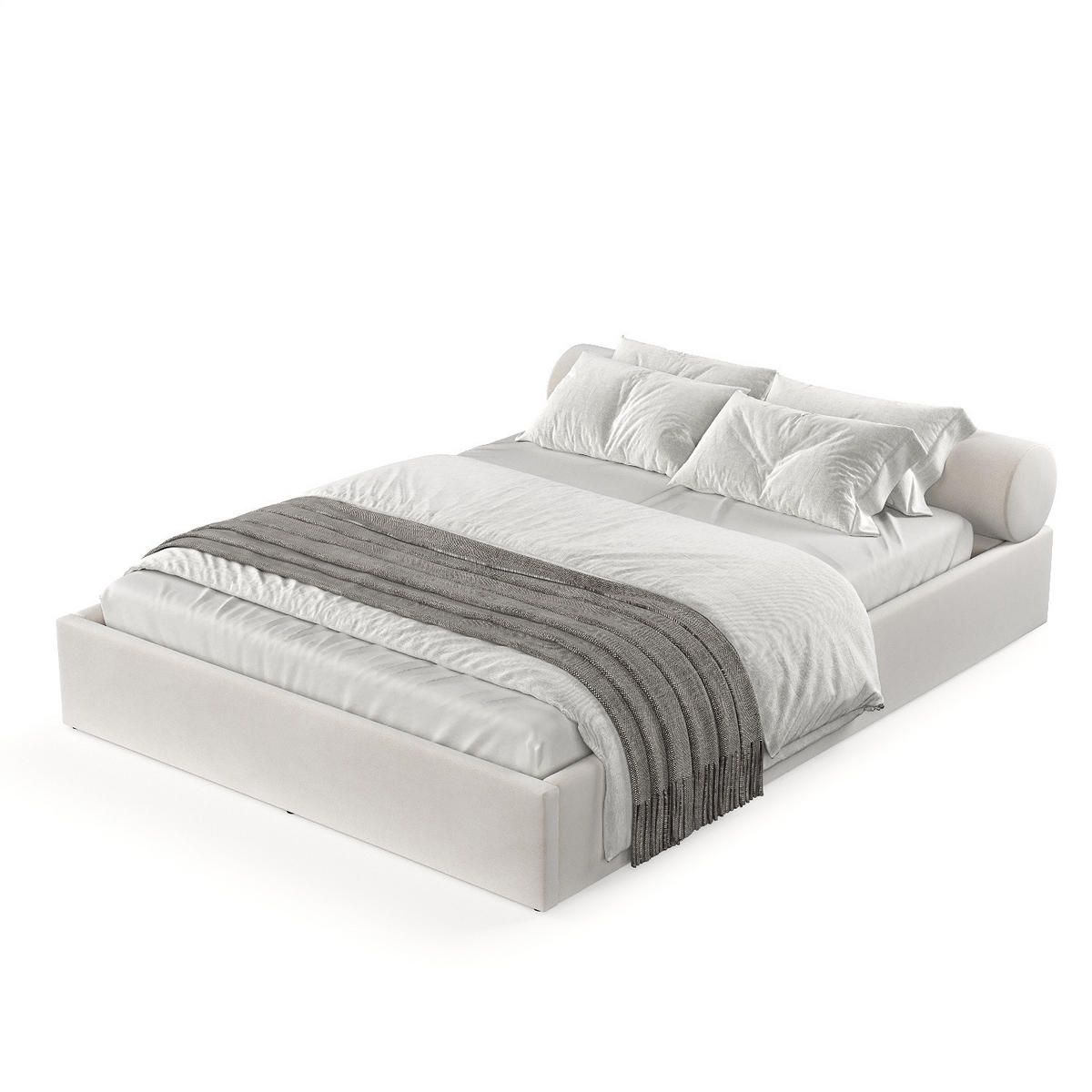 POLSTERBETT Solvo mit Stauraum 200/200 cm Creme im Paros Stoff - Creme/Schwarz, Holz/Holzwerkstoff (200/200cm) - AltaBeds