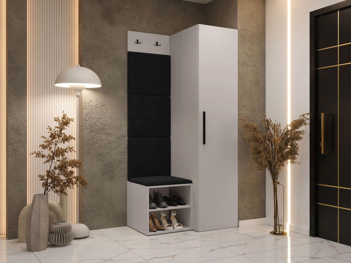 GARDEROBEN-SET Medi III - Kaschmir/Anthrazit, Holzwerkstoff/Kunststoff (40/191/50cm) - MIRJAN24