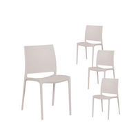 GARTENSTUHL Keir Beige 41 cm x 81 cm 4er-Set - Beige, Kunststoff (41/81/52cm) - Klast Home