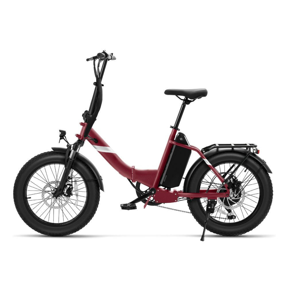E-BIKE – All-Terrain-Fettreifen, 450W Motor, Klappmechanismus & 65 km Reichweite (Rot) - Rot, Metall (25cm) - Touroll