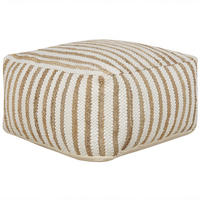 POUF Beige Almatti - Beige/Weiß, Naturmaterialien (60/30/60cm) - Beliani