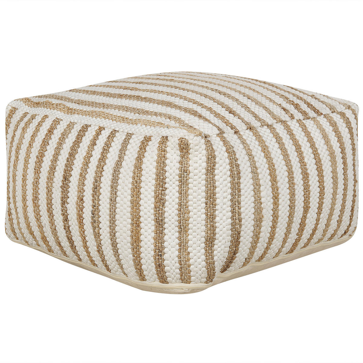 POUF Beige Almatti - Beige/Weiß, Naturmaterialien (60/30/60cm) - Beliani